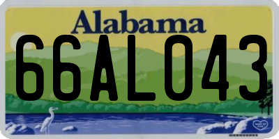 AL license plate 66AL043