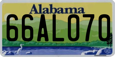 AL license plate 66AL070