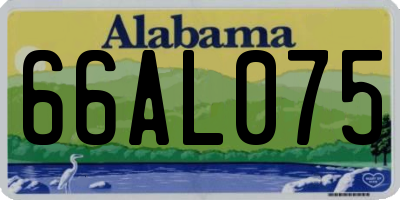 AL license plate 66AL075