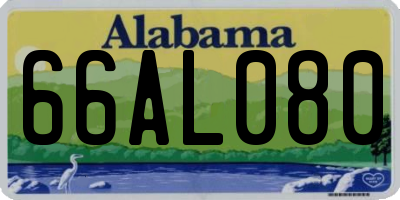 AL license plate 66AL080