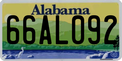 AL license plate 66AL092