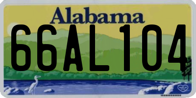 AL license plate 66AL104