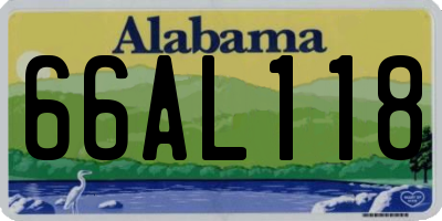 AL license plate 66AL118