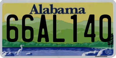AL license plate 66AL140