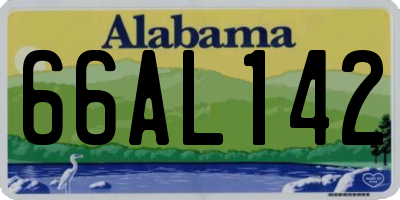 AL license plate 66AL142
