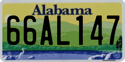 AL license plate 66AL147