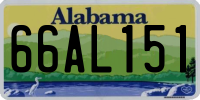AL license plate 66AL151