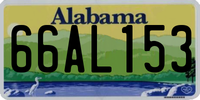 AL license plate 66AL153
