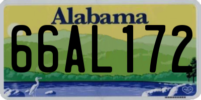 AL license plate 66AL172