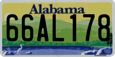 AL license plate 66AL178