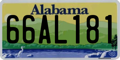 AL license plate 66AL181