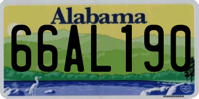 AL license plate 66AL190