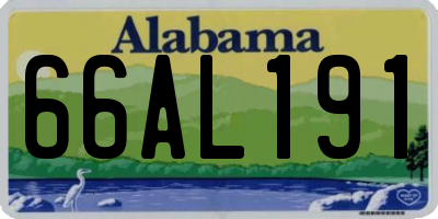 AL license plate 66AL191