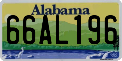 AL license plate 66AL196