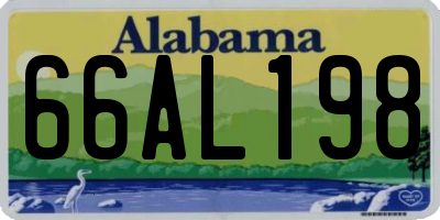 AL license plate 66AL198