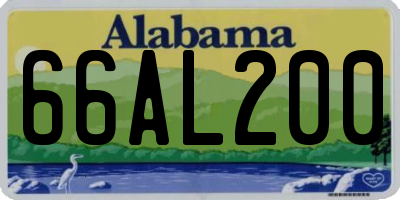 AL license plate 66AL200