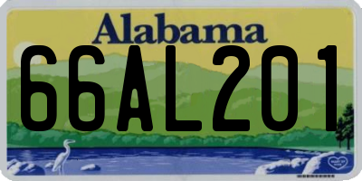 AL license plate 66AL201