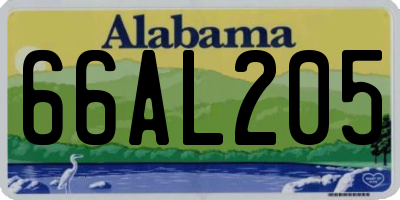 AL license plate 66AL205