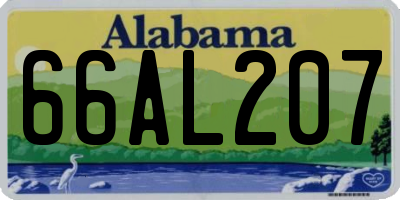 AL license plate 66AL207