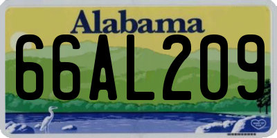 AL license plate 66AL209