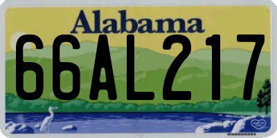 AL license plate 66AL217