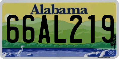 AL license plate 66AL219