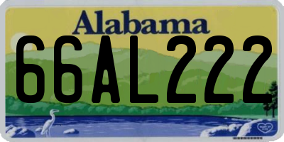 AL license plate 66AL222