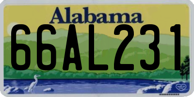 AL license plate 66AL231