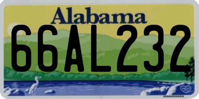 AL license plate 66AL232