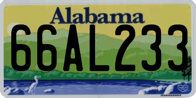 AL license plate 66AL233