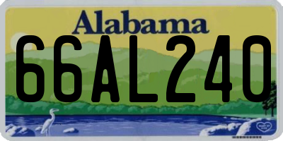AL license plate 66AL240