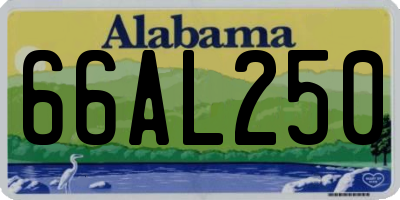 AL license plate 66AL250