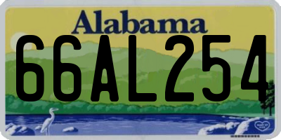 AL license plate 66AL254