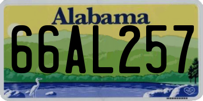AL license plate 66AL257