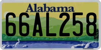 AL license plate 66AL258