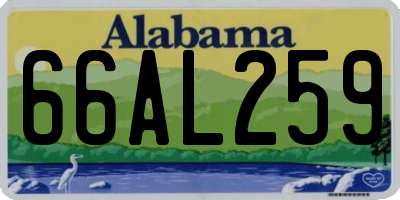 AL license plate 66AL259