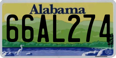 AL license plate 66AL274