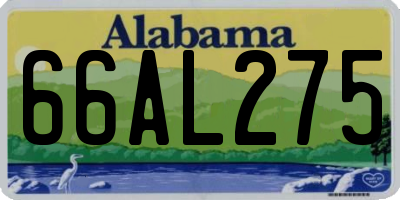 AL license plate 66AL275