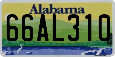 AL license plate 66AL310
