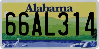AL license plate 66AL314