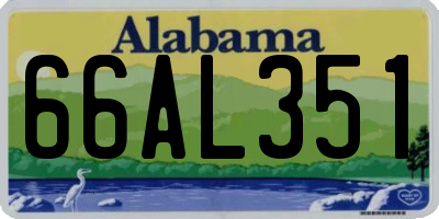 AL license plate 66AL351