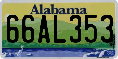 AL license plate 66AL353