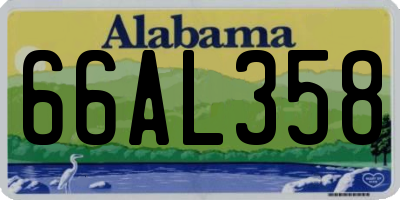 AL license plate 66AL358