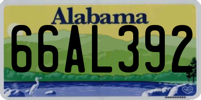 AL license plate 66AL392