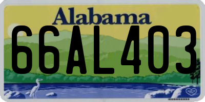 AL license plate 66AL403