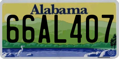 AL license plate 66AL407