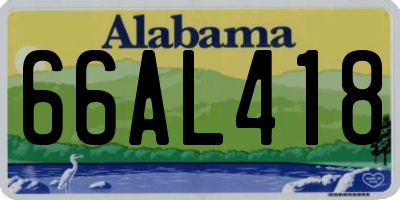 AL license plate 66AL418