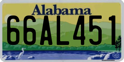AL license plate 66AL451