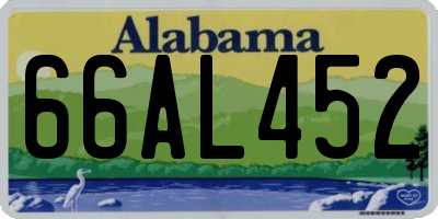 AL license plate 66AL452