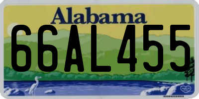 AL license plate 66AL455
